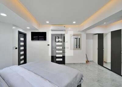 Modern bedroom with contemporary design and amenities