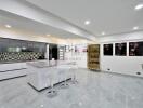 Modern kitchen with island and bar stools