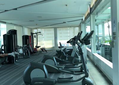 Spacious and well-equipped gym with modern exercise machines