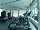 Spacious and well-equipped gym with modern exercise machines