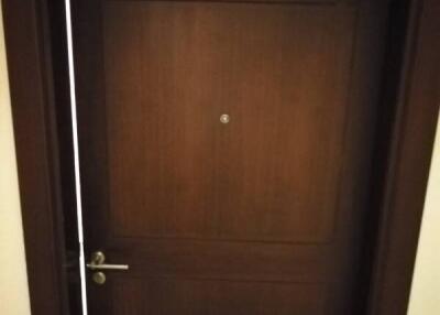 Apartment entrance door with a room number