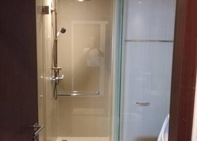 Modern bathroom with shower and toilet