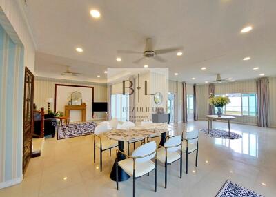 Spacious living and dining area with modern decor