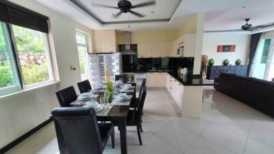 Modern kitchen and dining area