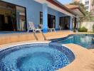 Swimming pool and jacuzzi area