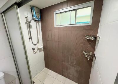 Renovated bathroom with shower area