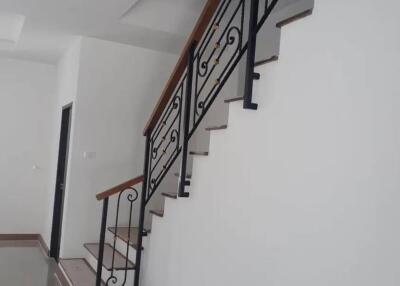 modern staircase in living area