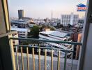 View from balcony overlooking cityscape