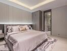 Modern and spacious bedroom with an ensuite bathroom