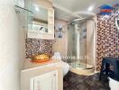 Modern bathroom with shower