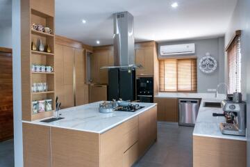 Modern kitchen with island and appliances