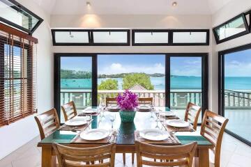 Modern dining room with ocean view