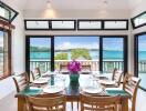 Modern dining room with ocean view