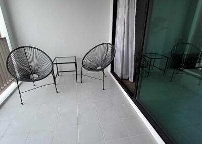 Outdoor balcony with seating