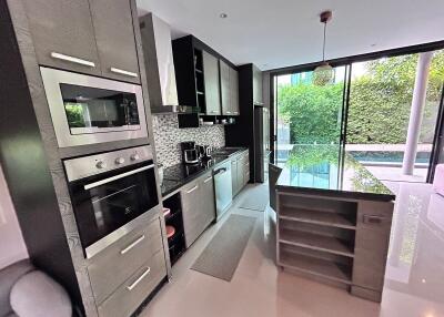 Modern kitchen with appliances and island