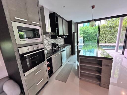 Modern kitchen with appliances and island