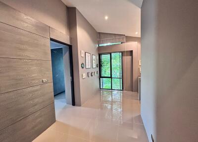 Modern hallway with clean design and natural lighting