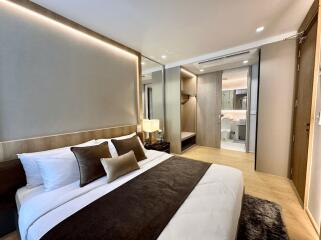 Modern bedroom with ensuite bathroom