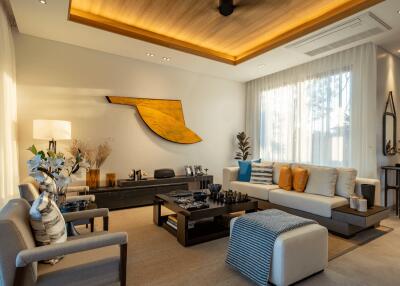 Spacious and modern living room with stylish decor