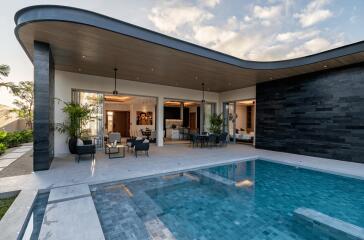 Luxurious outdoor area with pool