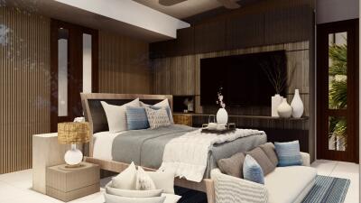 Modern bedroom with stylish decor