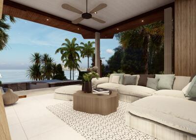 Outdoor living area with ocean view