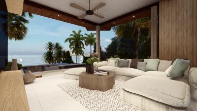 Outdoor living area with ocean view