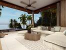 Outdoor living area with ocean view