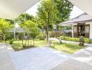 Outdoor courtyard with garden