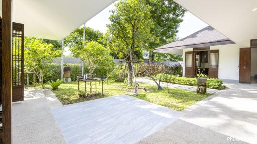 Outdoor courtyard with garden