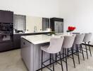 Modern kitchen with island and bar stools