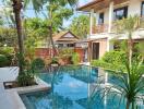 Luxurious outdoor living area with pool