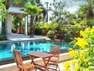 Outdoor area with swimming pool and seating