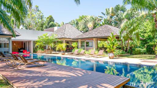 Outdoor area with swimming pool and sun loungers