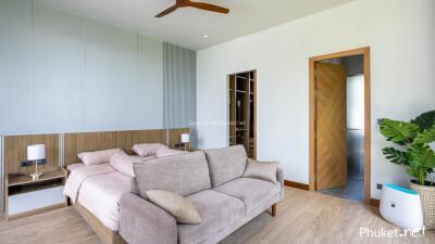 Modern bedroom with ensuite bathroom