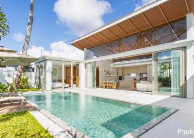 Modern villa with private pool and outdoor living area