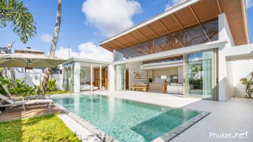 Modern villa with private pool and outdoor living area