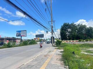 Street view with infrastructure and traffic