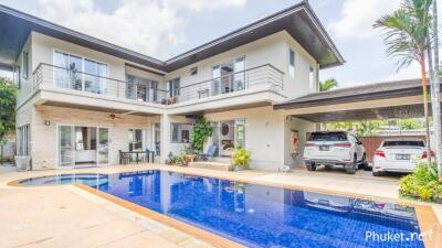 Modern two-story house with pool