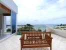 Spacious balcony with ocean view