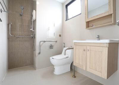 Modern bathroom with accessible features