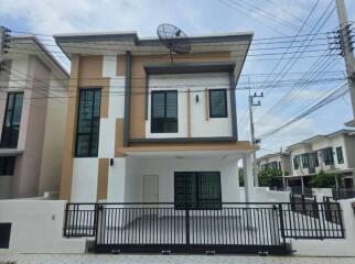 Exterior view of a modern two-story house