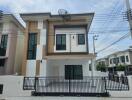 Exterior view of a modern two-story house