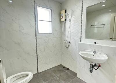 Modern bathroom with shower and sink