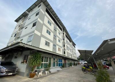 Exterior view of a multi-story apartment complex