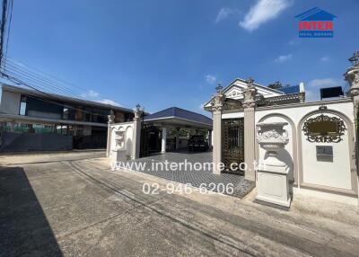 Gated entrance to a large property