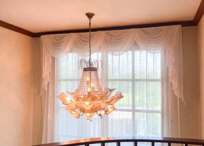 Elegant living room with chandelier