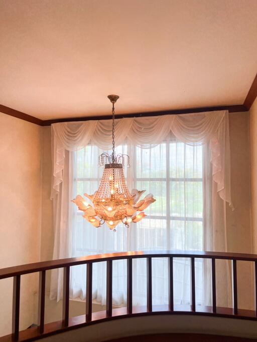 Elegant living room with chandelier