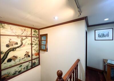 Interior hallway with decorative wall art