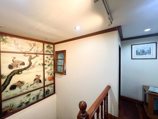 Interior hallway with decorative wall art